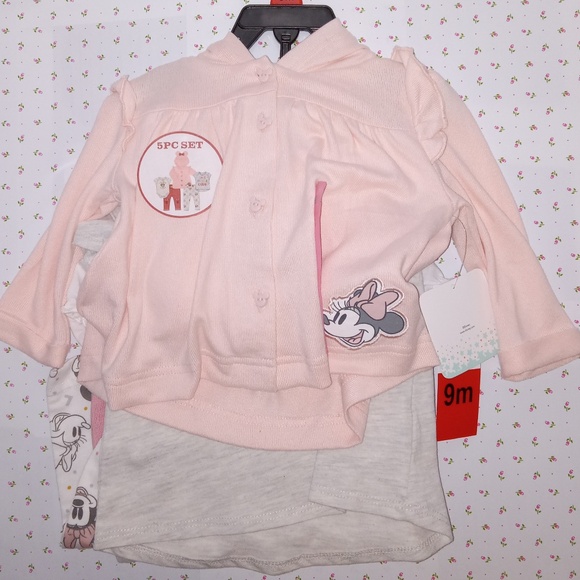 DISNEY BABY: Baby Girl's Minnie Mouse 5pc Set Layette Set - Picture 2 of 7